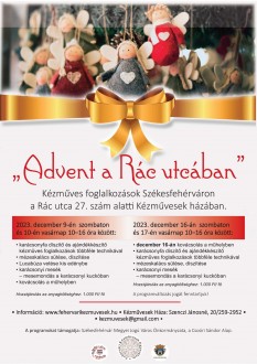 Két hétvégén át tart az Advent a Rác utcában kreatív programsorozat